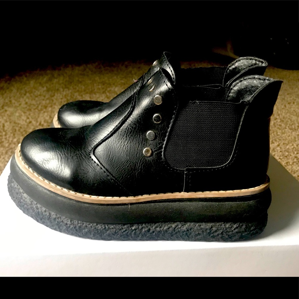 Leather studded boots